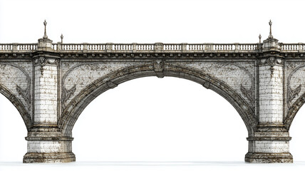 Obraz premium Stone arch bridge with transparent background