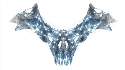 Abstract fractal network with transparent background