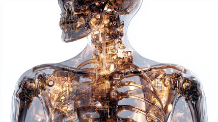 Human skeleton with robotic internal structure