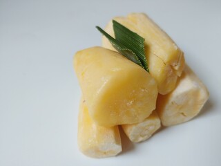 Cassava Tape (Tape Singkong) or peyeum, Indonesian traditional food, made from cassava with yeast fermentation
