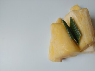 Cassava Tape (Tape Singkong) or peyeum, Indonesian traditional food, made from cassava with yeast fermentation