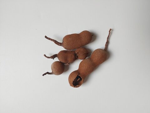 Tamarind fruit isolated on white background