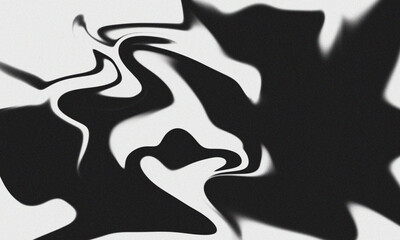Abstract black and white fluid swirls flowing organic shapes dynamic liquid motion background white background