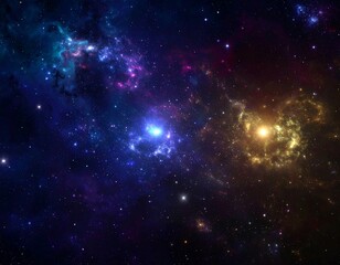 Naklejka premium Colorful nebulae and stars in deep space