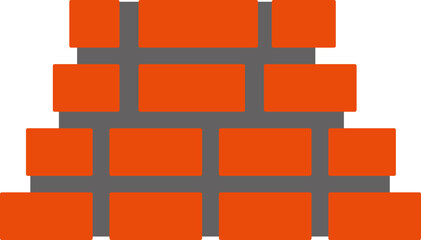Vector illustration of a stack of red bricks, a classic construction material used in building houses, walls, and infrastructure. This detailed graphic is ideal for architectural projects, constructio