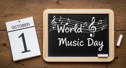 Obraz premium Celebrate World Music Day October First With Joy