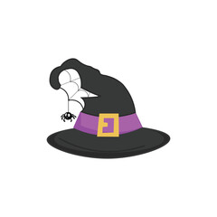 Halloween Witch Hat Vector Single Icon– EPS10, Flat Illustration
