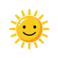 Happy Cartoon Sun Icon Smiling Brightly.