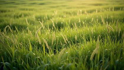 Obraz premium Serene Meadow with Lush Green Grass Texture Background