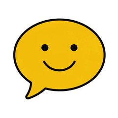 Happy Speech Bubble Communication Icon.
