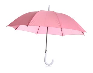 Pink umbrella against white background (4)