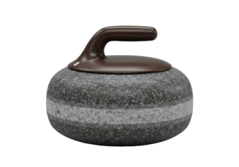 Isolated Curling Stone Photo on Transparent Background Gray Granite Object