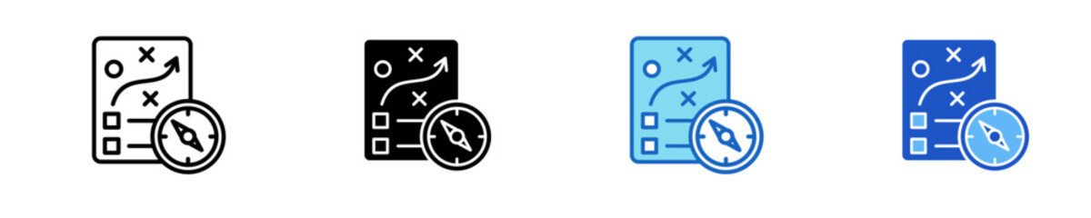 Strategy Compass  Icon Set Multiple Style Collection