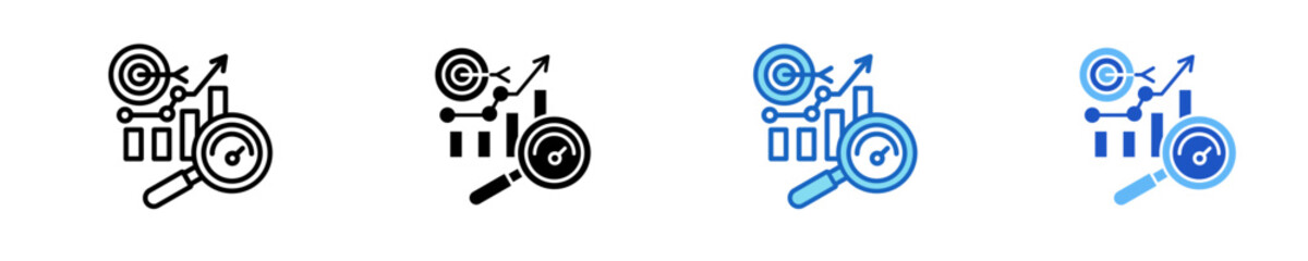 Benchmark Target  Icon Set Multiple Style Collection