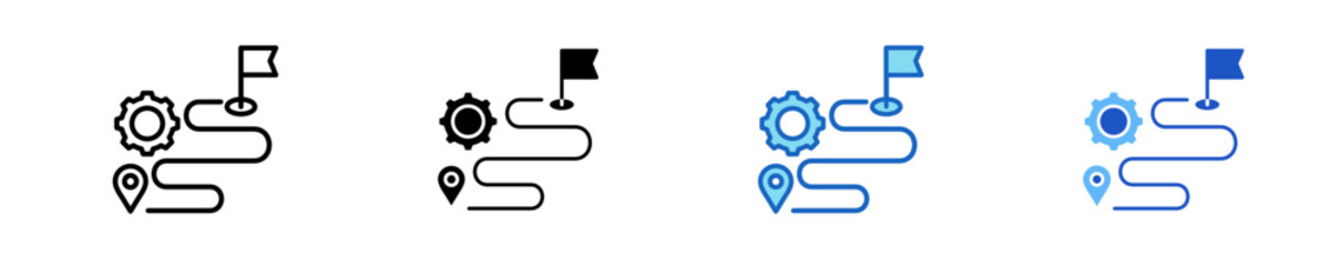 Milestone Marker  Icon Set Multiple Style Collection