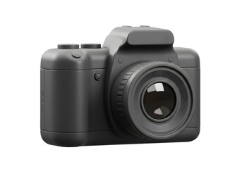 Isolated Digital Camera Render in Gray with Transparent Background Photo