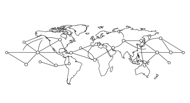 Mapping global connections envisioning a world intertwined with networks of knowledge and innovation represented in