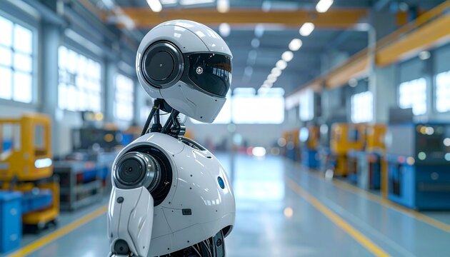 Cute robot character, adorable futuristic AI machine, friendly humanoid bot illustration, modern artificial intelligence design