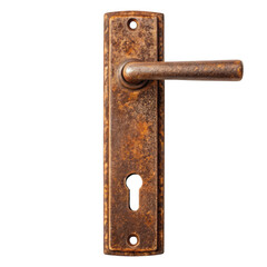 Obraz premium Old rusty door handle isolated on transparent background
