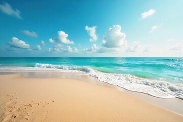 Obraz premium Abstract coastal scene, swirling textures of sand, sea, and sky evoke a sense of serenity and boundless horizons Perfect for travel, nature, or environmental themes , artistic, blue