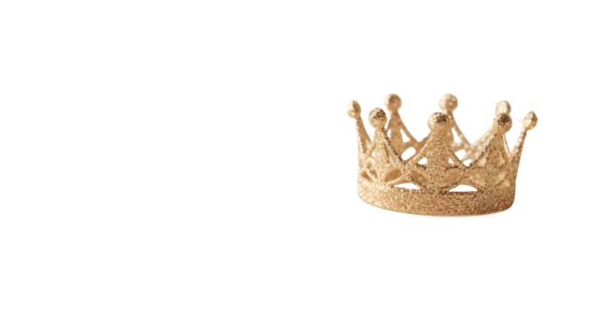 A glittering golden crown symbol of royalty and dreams a reminder of inner strength and aspiration against a dramatic