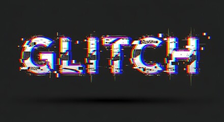 Dynamic glitch text effect conveys digital disruption and modern tech themes for vibrant design projects