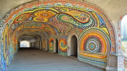 Vibrant Tunnel Art: An Immersive Experience of Colors and Patterns