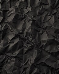 Black Texture with Crumpled Paper Wrinkles for Editorial Design