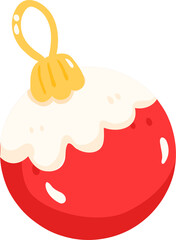 Red Christmas Ornament Illustration, Festive Holiday Bauble, Cute Decorative Christmas Tree PNG