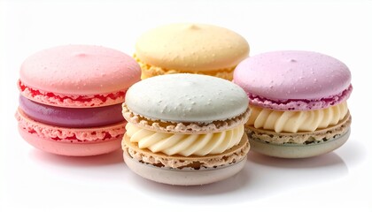 Fototapeta premium Korean Fatcaron Macaron with Cream Filling Isolated on White