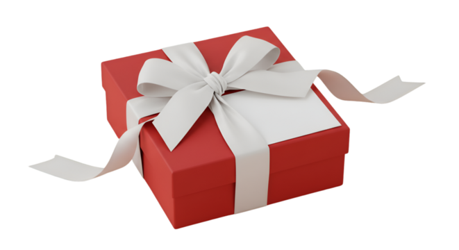 A vibrant red gift box elegantly tied with a silky white ribbon holding a secret wish for someone special against a dark