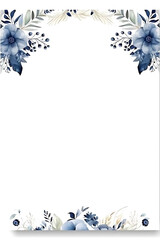 blue floral frame