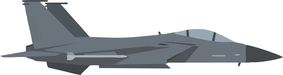 Sleek gray fighter jet in flight