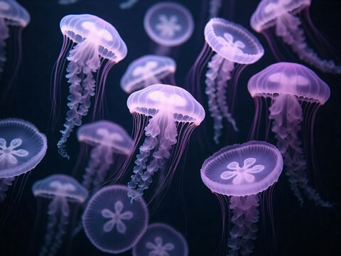 Glowing Purple Jellyfish