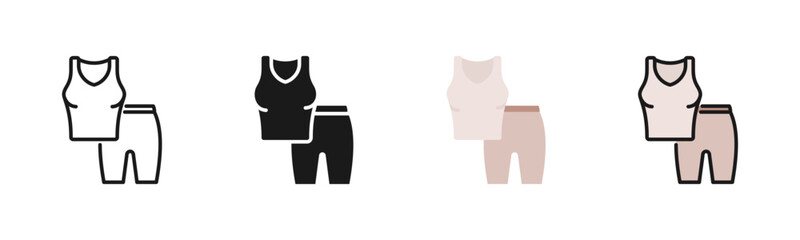 Gym Clothes Icon Pack In Multiple Styles