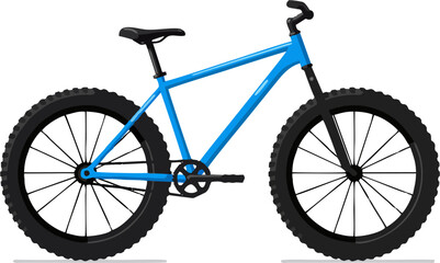 Fototapeta premium Azure mountain bike dominating the terrain
