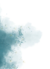 Abstract water color brush background splashing on white background. blue texture design template for birthday invite or card.