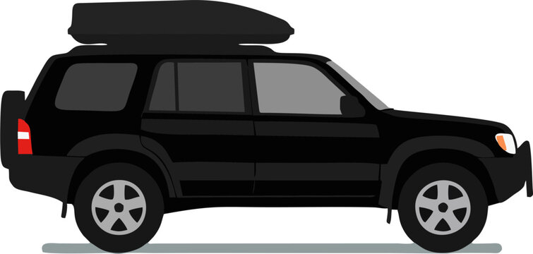 Black suv with roof carrier