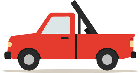 Cartoon tow truck with black boom