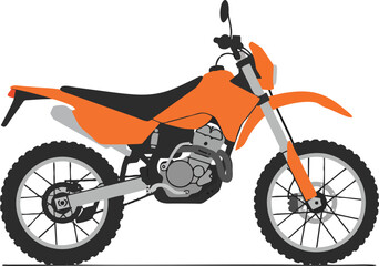 Orange dirt motorcycle side view
