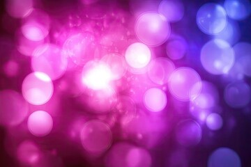 Abstract bokeh background with out-of-focus bright pink and purple circles, transitioning to darker blues in the upper right corner, creating a vibrant and dreamy atmosphere