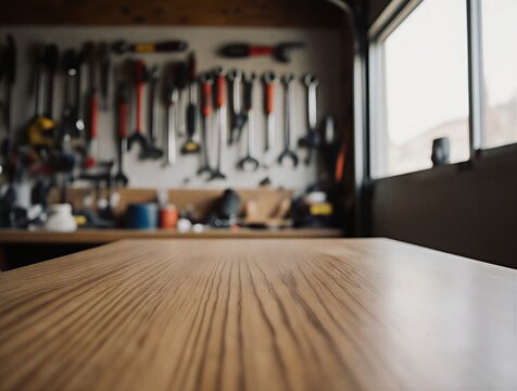 blurred wood tabletop workshop storage tools | workshop, work, storage, craft, industrial theme
