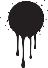 A large blob of black ink splatters, radiating outwards.