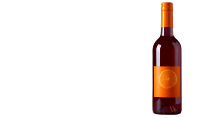 Elegant orange wine bottle radiating sophistication a taste of citrus sunshine perfect for summer nights with a clean