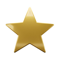 Isolated Golden Star Illustration with Transparent Background for Design