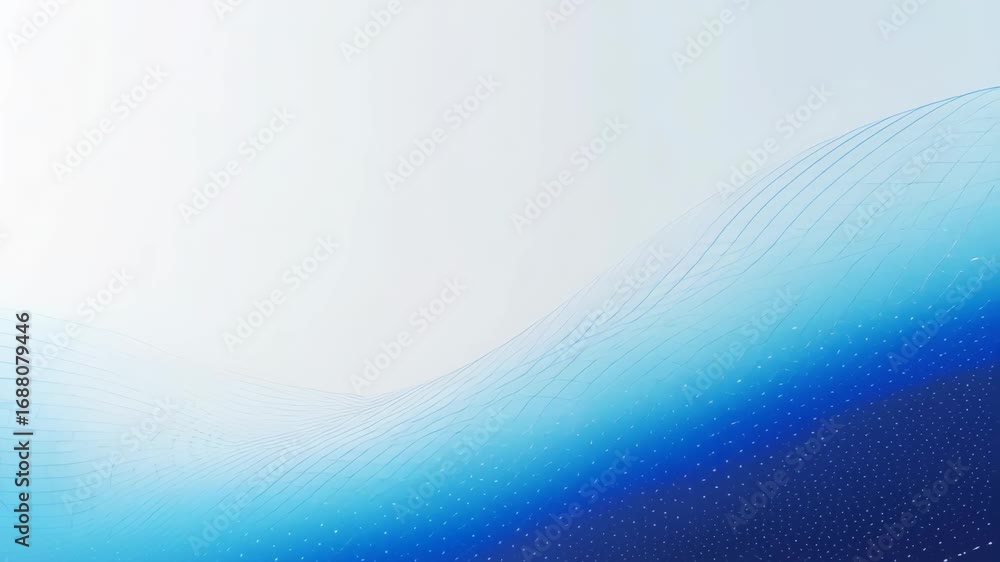Poster abstract digital wave with a grid pattern in blue and white. aerial view captures a dynamic flow, id