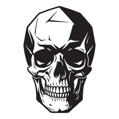Geometric Skull Silhouette Vector Illustration