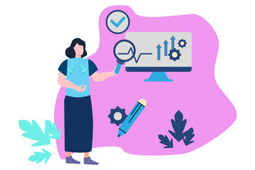 Flat illustration of a businessman presenting an action plan