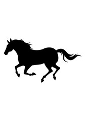 走る馬のシルエット