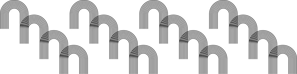 Bend Stripe line mid century background vector for retro aesthetics, minimal art, and graphic design. Useful for illustrating a timeless, classic feel.